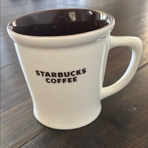 Starbucks 2009 New Bone China Coffee Tea Mug Oversized Cup 16oz. White & Brown‎